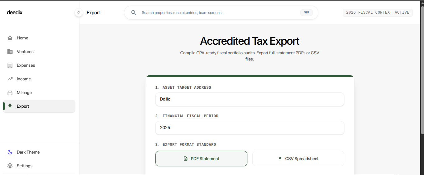 Tax Export